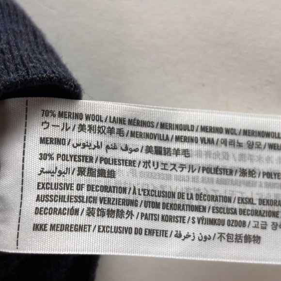 Abercrombie & Fitch Men's Small Buttoned Down Cardigan Merino Wool Sweater Blue - Picture 9 of 9